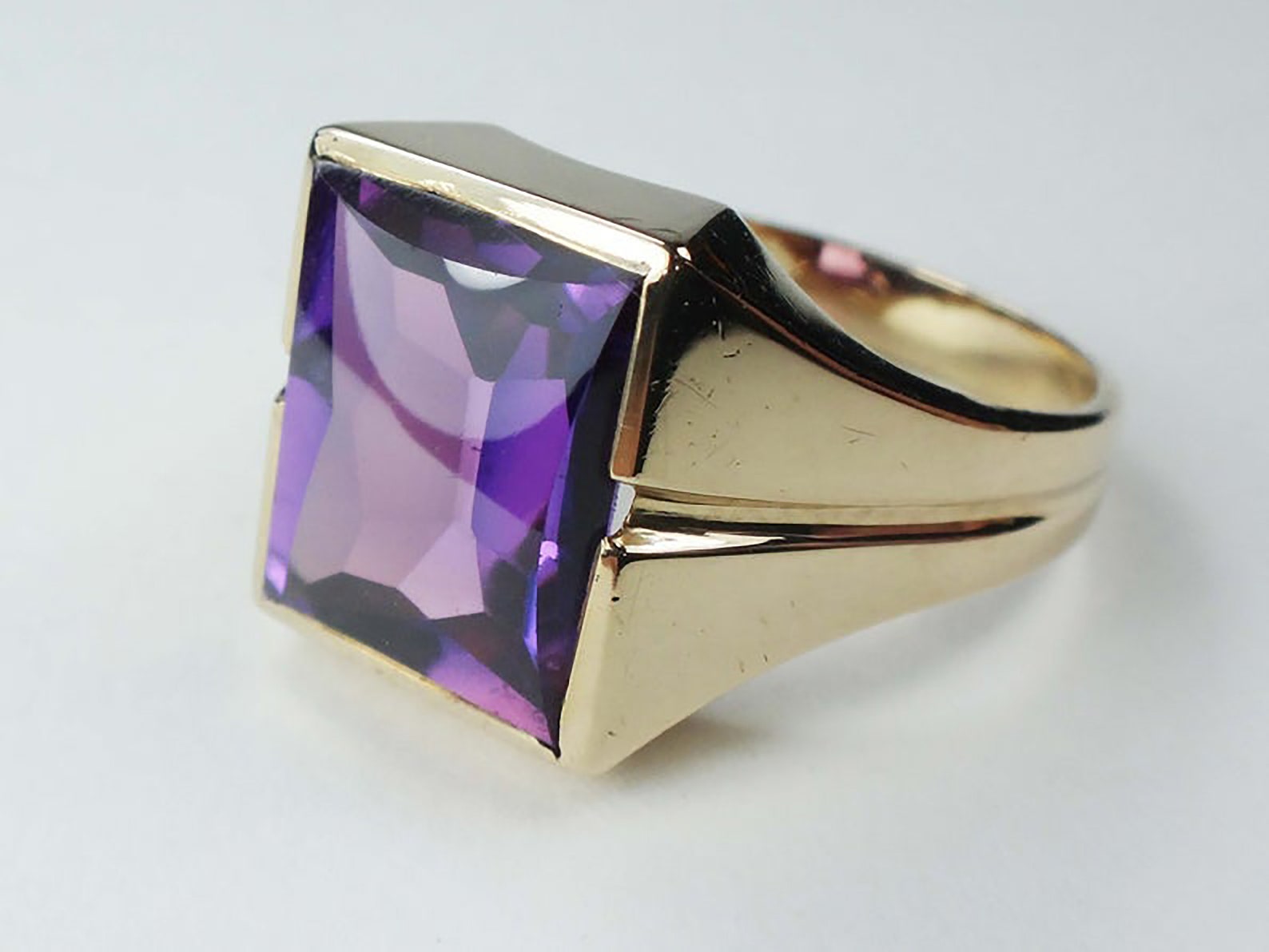 Amethyst Men's Ring Big Amethyst Ring Amethyst Ring Etsy
