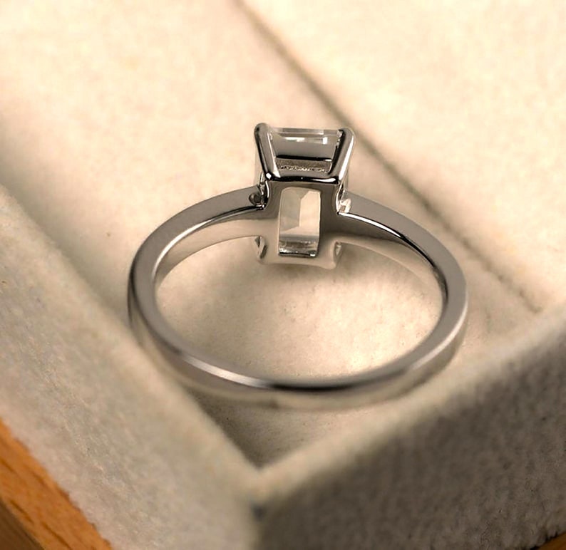 100/% Natural White Topaz Octagon 925 Sterling Silver Ring Valentine/'s day Gift For Her Christmas Gift.