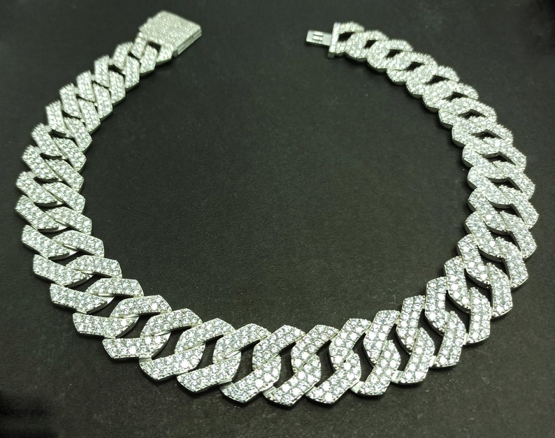 25mm Fully Iced Out Miami Cuban Link Chain American Diamond CZ Necklace ...