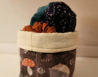 Small Fabric Basket | Handmade Reversible Fabric Storage