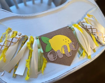 Tema de cumpleaños de limón - HighChair Banner - Fiesta de cítricos-1er cumpleaños