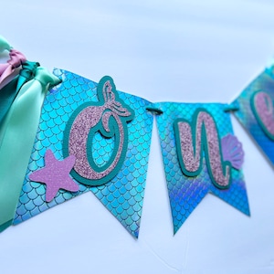 MERMAID High Chair Banner - Under the Sea Hogh Chair Banner - Mermaid Birthday - First Birthday