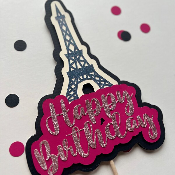 Paris Cake Topper Etsy