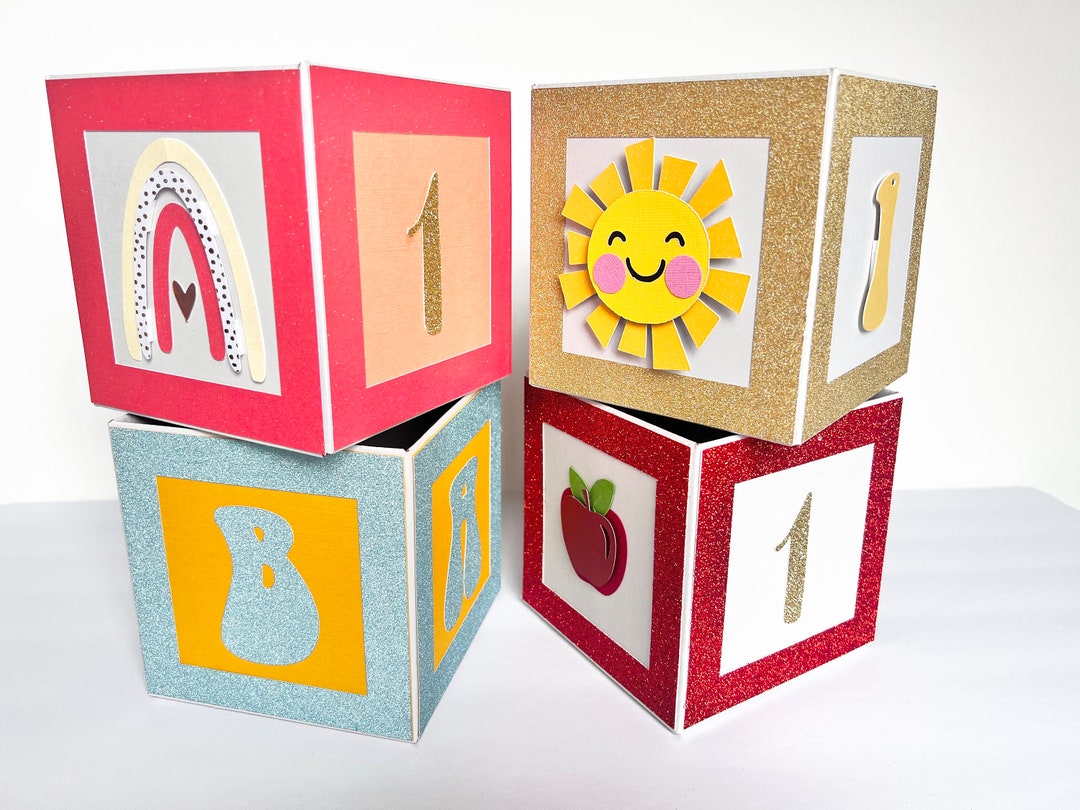 CENTERPIECES Boxes Baby Shower Letter Boxes BIRTHDAY Cube Boxe Theme