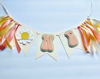 GROOVY ONE High Chair Banner | DAISY high chair banner