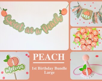 Peach 1st Birthday Party Bundle | Sweet as a Peach | One Sweet Peach