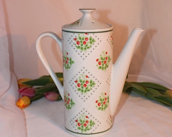1975 Swiss Strawberry Dot Pitcher with Lid