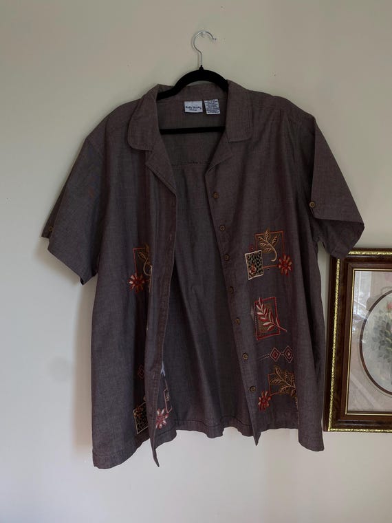 Vintage Patchwork Button-Up Top - image 4