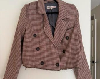 Vintage Free People Gingham Blazer
