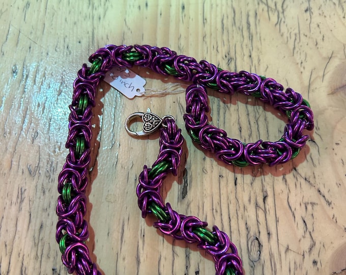 Purple & Green Byzantine Necklace