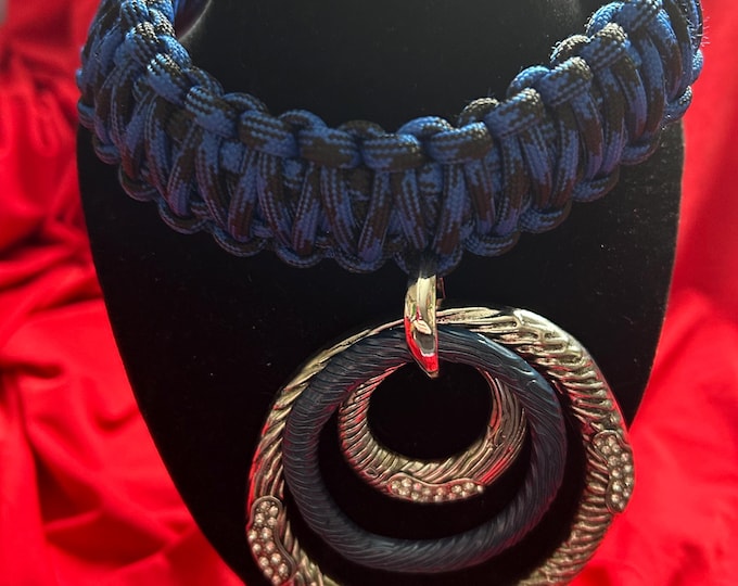 SALE - Exclusive One Off Paracord King Cobra  Collar With Pendant