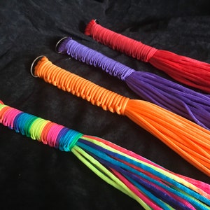 Mini/Travel Paracord Flogger,  Various Colours, Vegan Friendly