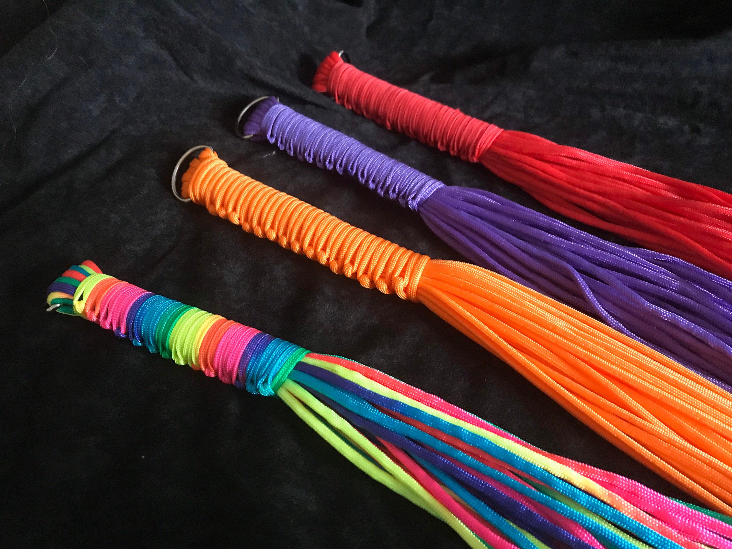 Paracord flogger, various colours, 30 Tails, vegan flogger BDSM impact