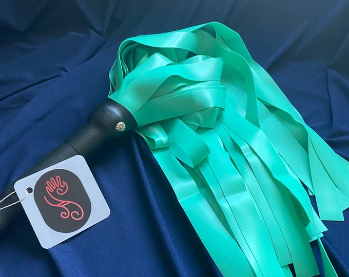 Aqua Latex Flogger, Vegan Friendly