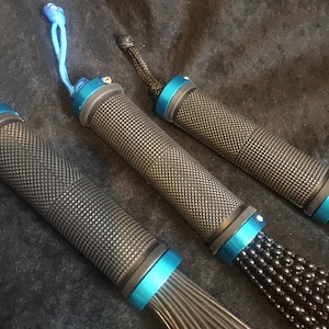 Triple Threat Stingy Floggers Set. Scorpion Rubber, Neoprene & Beads. Vegan Friendly