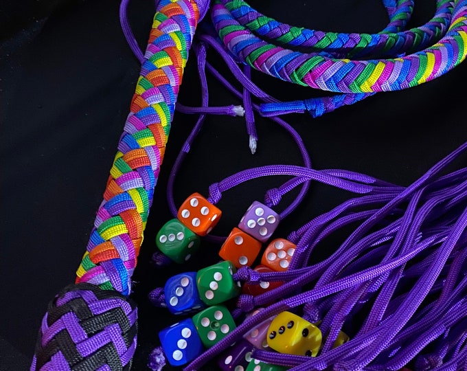 6ft Bull whip. You Choose your Colours, Vegan Friendly