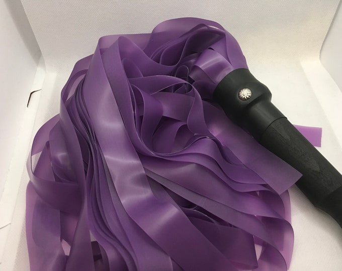 Semi Transparent Lilac Latex Flogger, Vegan Friendly