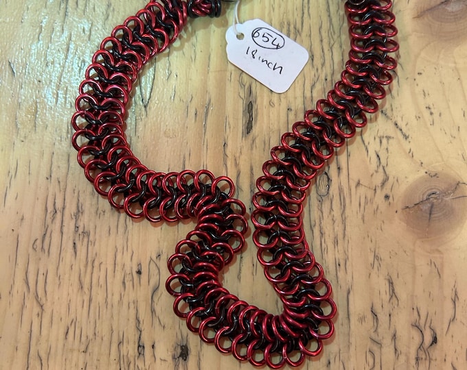 Red & Black Byzantine Necklace 18”