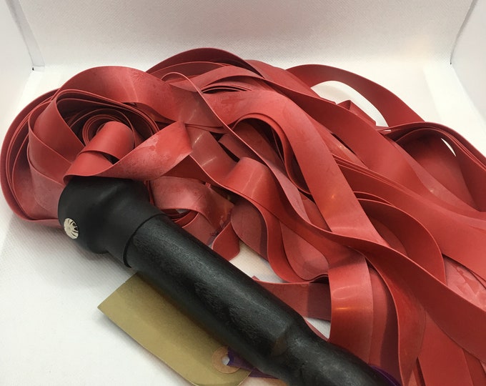 Red Latex Flogger 3/4 Falls, Various Lengths, Vegan Friendly