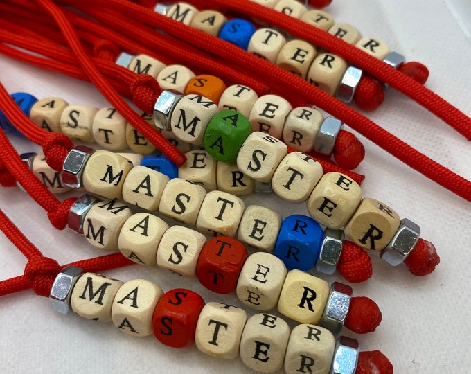 Personalised Paracord Flogger with Wooden Letter Beads Vegan Friendly