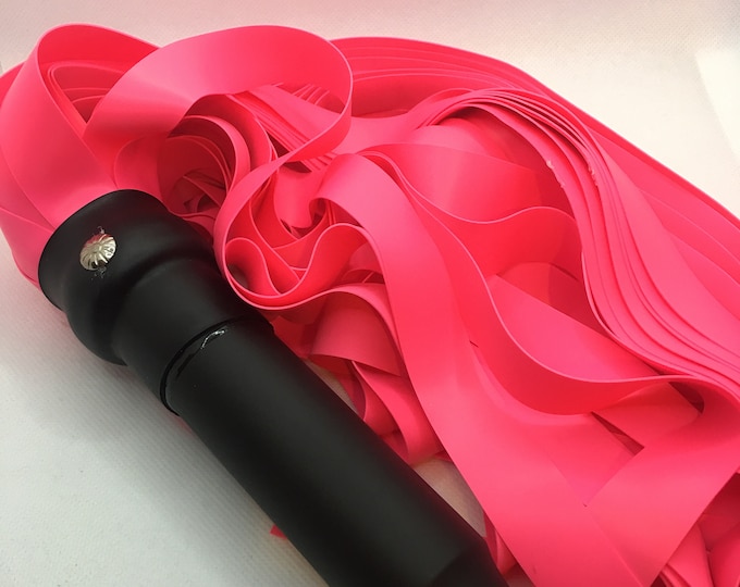 Pink Latex Flogger 3/4falls, Various Lengths , Vegan Friendly