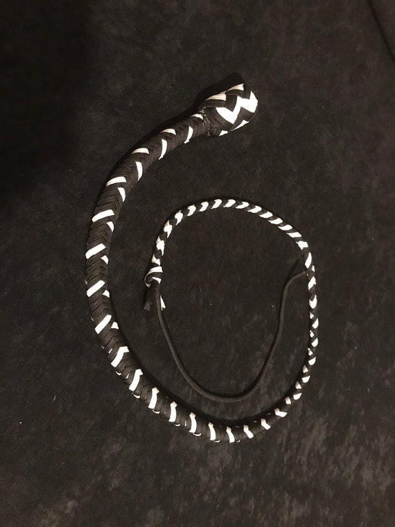 Black and White 4ft Snake Whip vegan friendly BDSM impact | Etsy