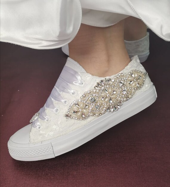 lace wedding trainers