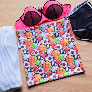 Sac de natation et humide imperméable à l’eau de sport personnalisé | Séparez les vêtements mouillés et secs | Cours de natation, vêtements sales, école pour enfants, salle de sport, sac de plage