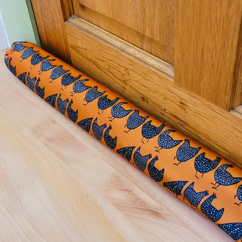 Custom Filled Door draft Stopper | Filled with sand Door Snake | Washable & Waterproof Cover draught Stopper | Custom breeze blocker Chicken image 1