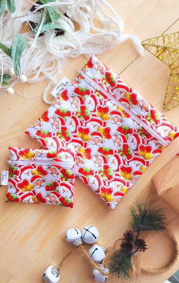 Snack Bags Christmas Australian Reusable Washable Ziplock Bag 
