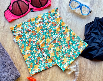Personalized Waterproof Swim & Wet Bag | Separate Wet and Dry Clothes | Swimming lessons, Dirty Clothes, kids school, Spring flowers