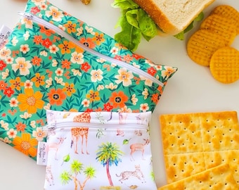 Reusable Washable Snack Bags Replace Zip Lock Bags  Kids Lunches - Food Pouch Spring has sprung.