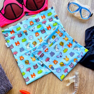 Sac de natation imperméable personnalisé | Séparez les vêtements mouillés et secs | Cours de natation, Vêtements sales, école pour enfants, Bazza Australian Animals