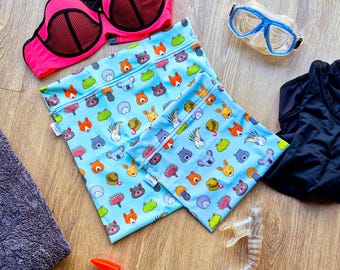 Personalized  Waterproof Swim & Wet Bag | Separate Wet Dry Clothes | Swimming lessons, Dirty Clothes, kids school, Bazza Australian Animals