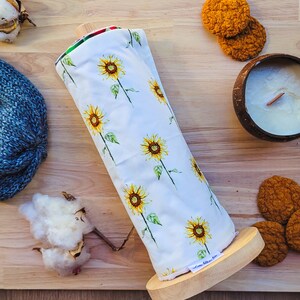 Toalha de papel reutilizável zero desperdício para limpeza geral de cozinha, toalha de papel sem papel, toalhetes de cozinha laváveis com clipes de girassóis