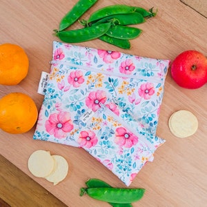 Reusable Food Bag alternative to Plastic & silicone | Zero waste sandwich Washable Food Pouch Snack Bags Summertime