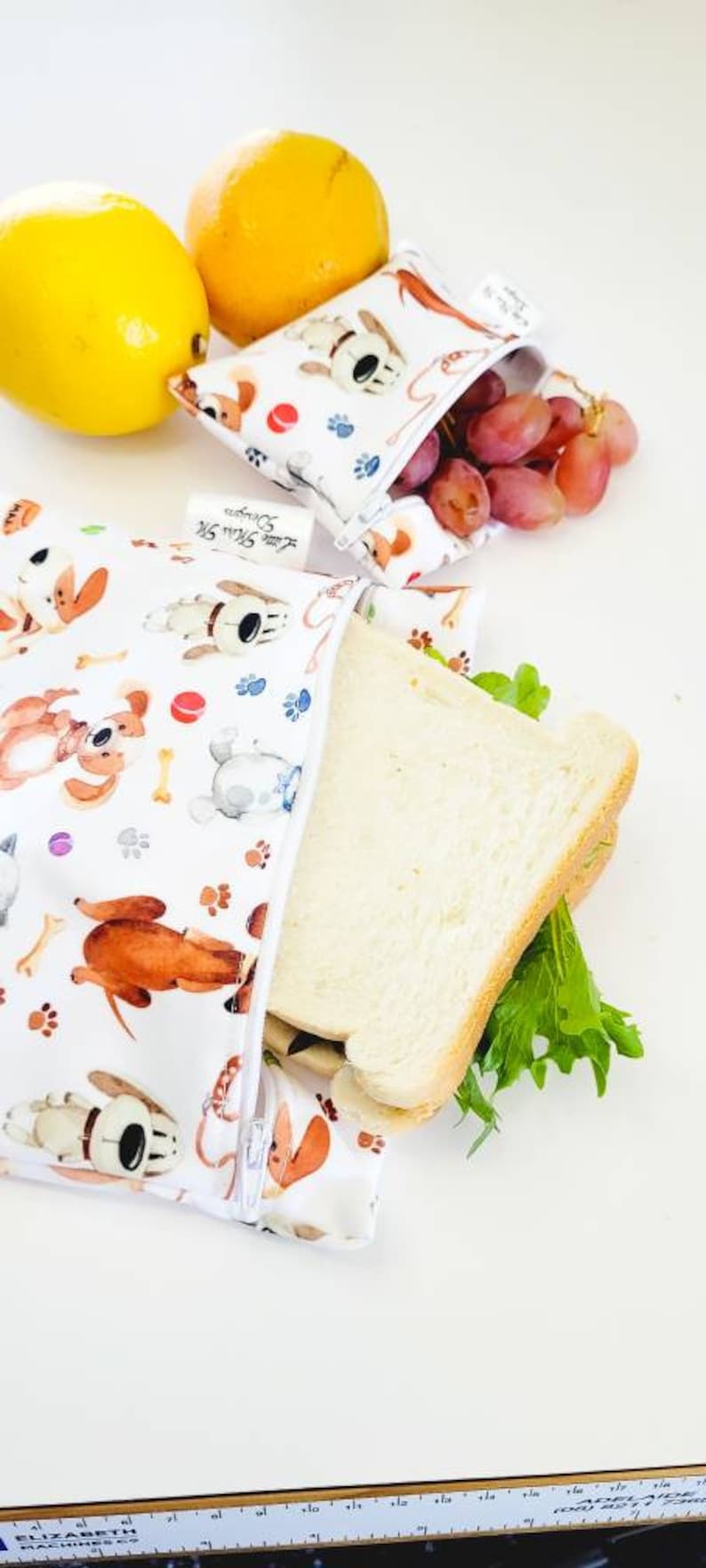 Reusable Food Bag alternative to Plastic & silicone Zero waste sandwich Washable Food Pouch Snack Bags Max dogs image 3