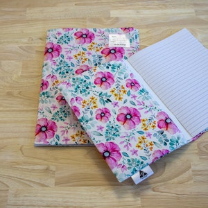 Cubiertas de libros de tela, fundas protectoras lavables de algodón reutilizables para la escuela, Uni, A4, libros de ejercicios 9x7 Australian Made Boys & Girls Flowers