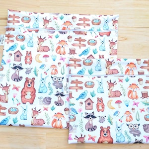 Sacs de bain/de natation réutilisables personnalisés et pouvant remplacer les sacs à fermeture éclair Bright Kids tissu imperméable garçon fille amis de la forêt