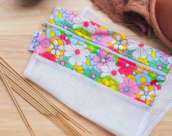 Delicates Laundry Bag to protect bras, stockings, lingerie, underwear | cotton zipper Mesh wash bag | Sock washing & Dryer Colourful Daffy