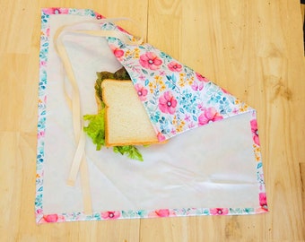 Reusable food wraps | vegan sandwich wraps | washable reusable zero waste food wraps | eco friendly girly flowers summertime