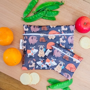 Reusable Food Bag alternative to Plastic & silicone | Zero waste sandwich Washable Food Pouch Snack Bags Dogs