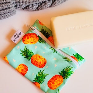 Travel Soap waterproof bag | travelling essential pouch zerowaste reusable  case with Toothbrush holder pineapple bright kids