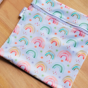 Sac de bain étanche bohème arc-en-ciel personnalisé | Séparez les vêtements humides et secs | Cours de natation, vêtements sales, école pour enfants,