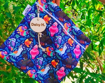 Flor personalizada de pájaro de Australia impermeable para nadar y bolsa húmeda / ropa húmeda y seca separada / lecciones de natación, ropa sucia, escuela para niños