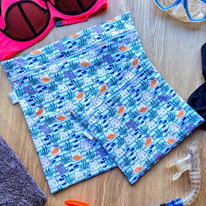 Sac de natation imperméable personnalisé | Séparez les vêtements humides et secs | Cours de natation, vêtements sales, école pour enfants, salle de sport, sac de plage chats