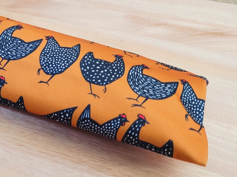 Custom Filled Door draft Stopper | Filled with sand Door Snake | Washable & Waterproof Cover draught Stopper | Custom breeze blocker Chicken image 8