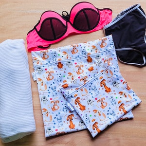Sac de natation imperméable personnalisé Max the Dog | Séparez les vêtements humides et secs | Cours de natation, vêtements sales, école pour enfants,