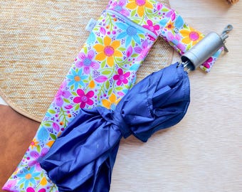 Waterproof Umbrella Bag, Wet Brolly Storage bag for foldable & collapsible Umbrellas cover bag Pretty In Pink Flowers