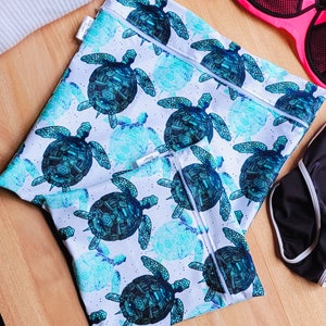 Sac de natation et humide imperméable à l’eau personnalisé pour tortue de mer | Séparez les vêtements mouillés et secs | Cours de natation, vêtements sales, école pour enfants, salle de sport,